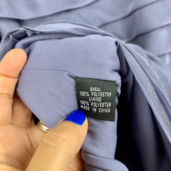 ADRIANNA‎ PAPELL Purple Shutter Pleat Dress w/Roses Sz 8 - Picture 6 of 6